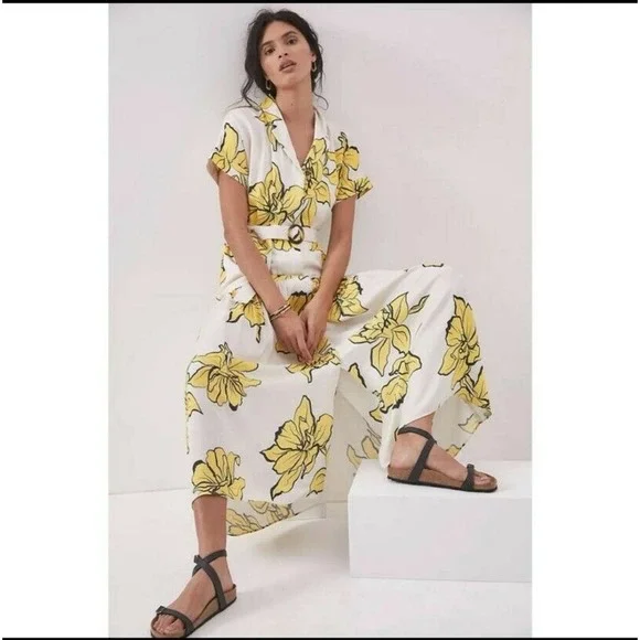 Anthropologie Hutch Saskia Floral Button Down Tiered Maxi Dress $198 Small - Picture 3 of 12